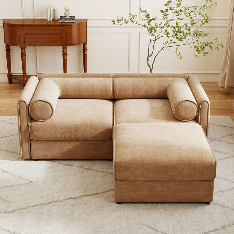 Contemporary Elegant Sofa With Storage And Ottoman by Unique Piece Furniture