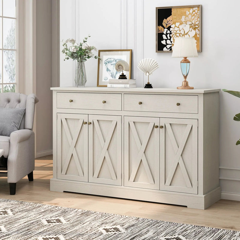 Vintage Sideboard With 2 Drawers And Four Doors For Living Room by HouseOfZazla