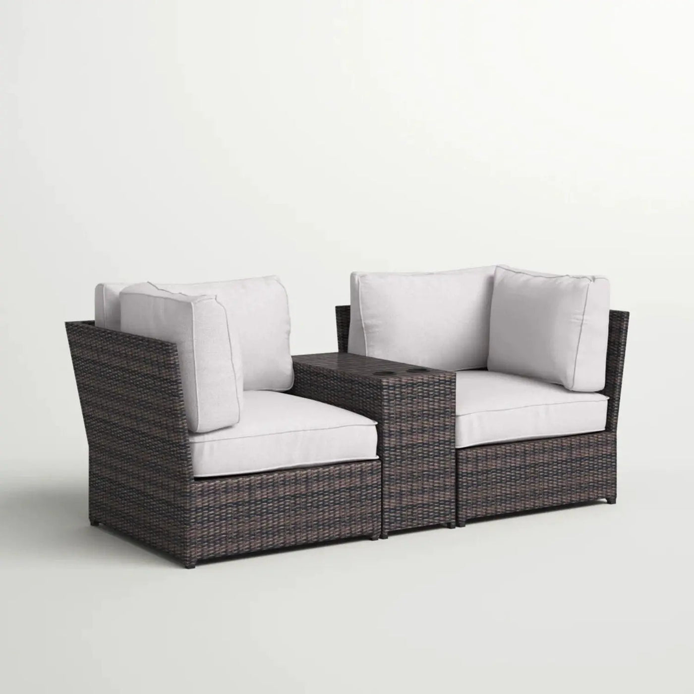 Outdoor Wicker Loveseat With Cushions by HouseOfZazla