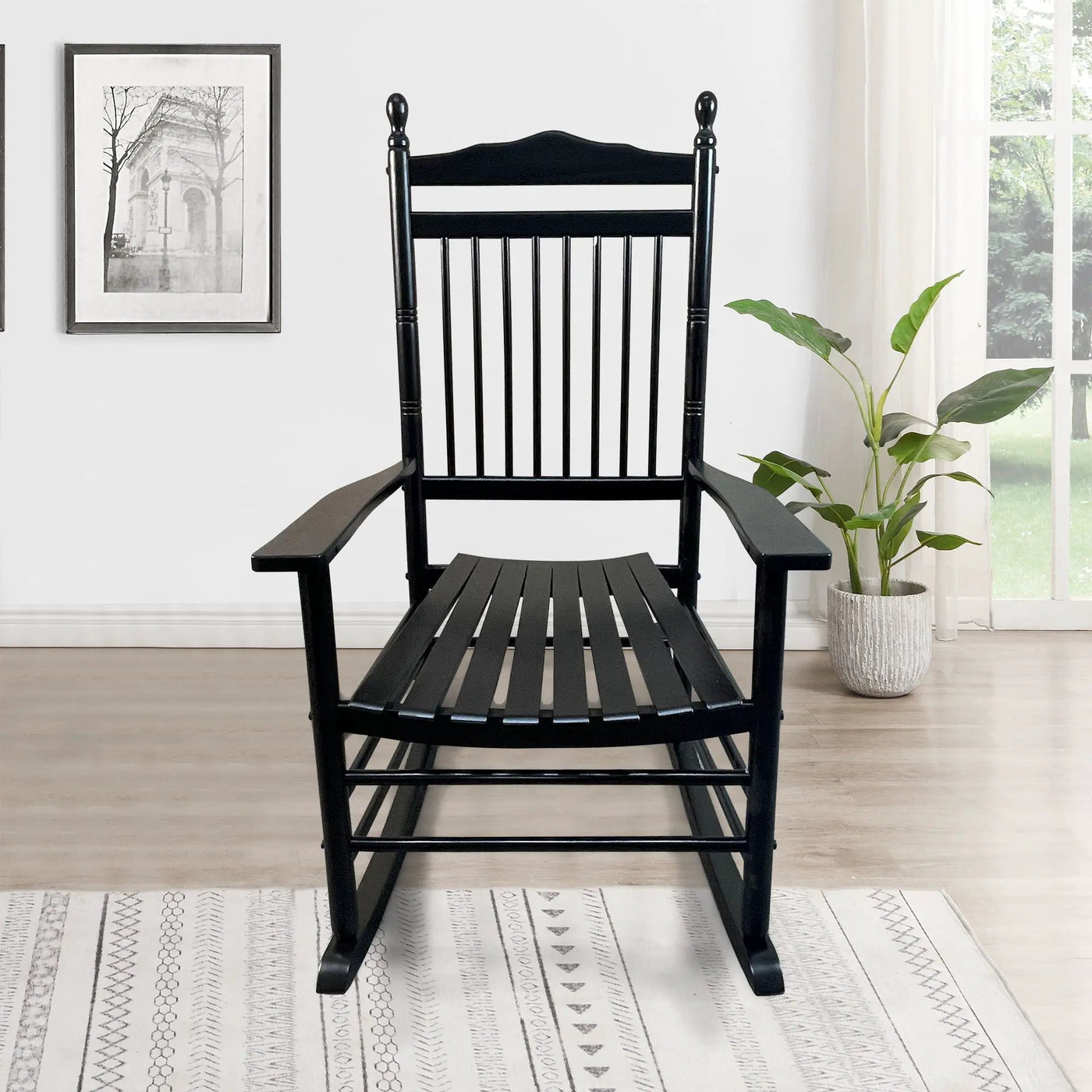 Balcony Porch Adult Rocking Chair - Wood by HouseOfZazla