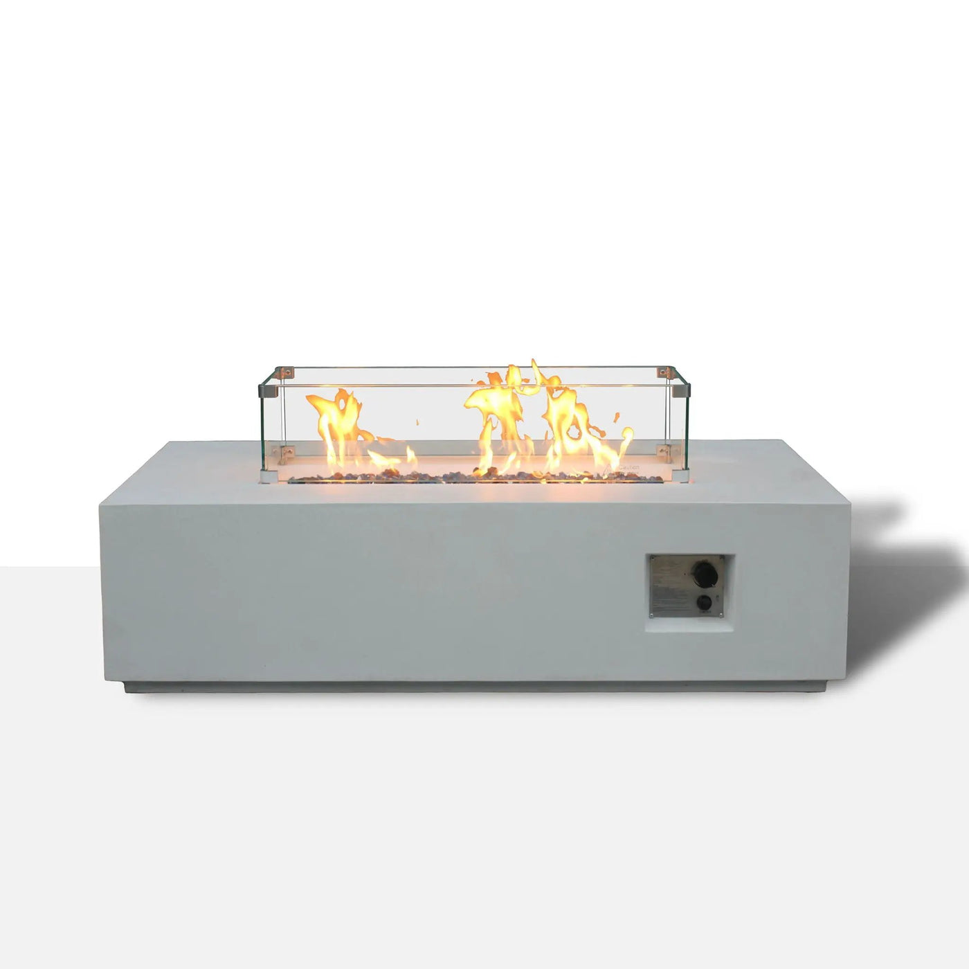 Outdoor Concrete Propane Gas Rectangle Fire Pit Table by Unique Piece Furniture