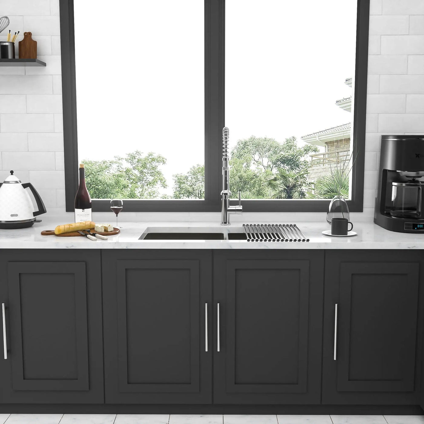 Modern Double Bowl Undermount Kitchen Sink 50 / 50 Design Stainless Steel by HouseOfZazla