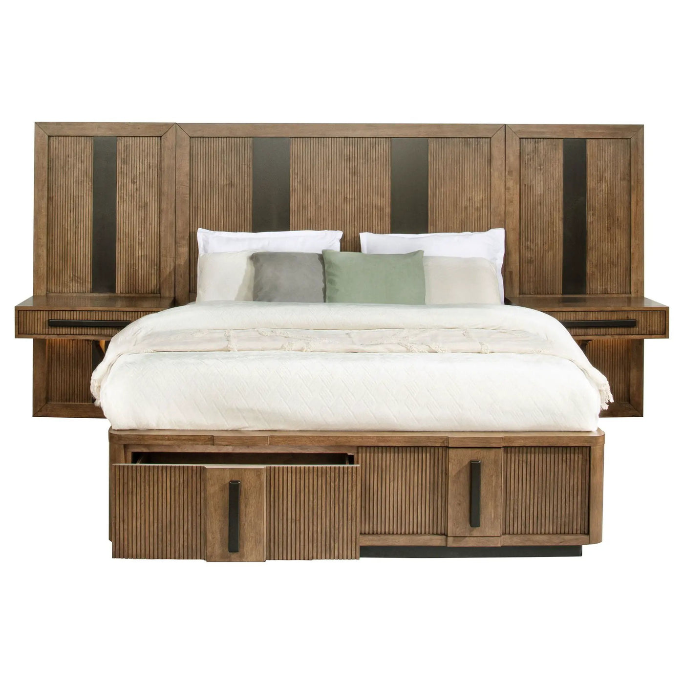 Moraga - Wall Panel Storage Bed With Nightstand Panels by HouseOfZazla