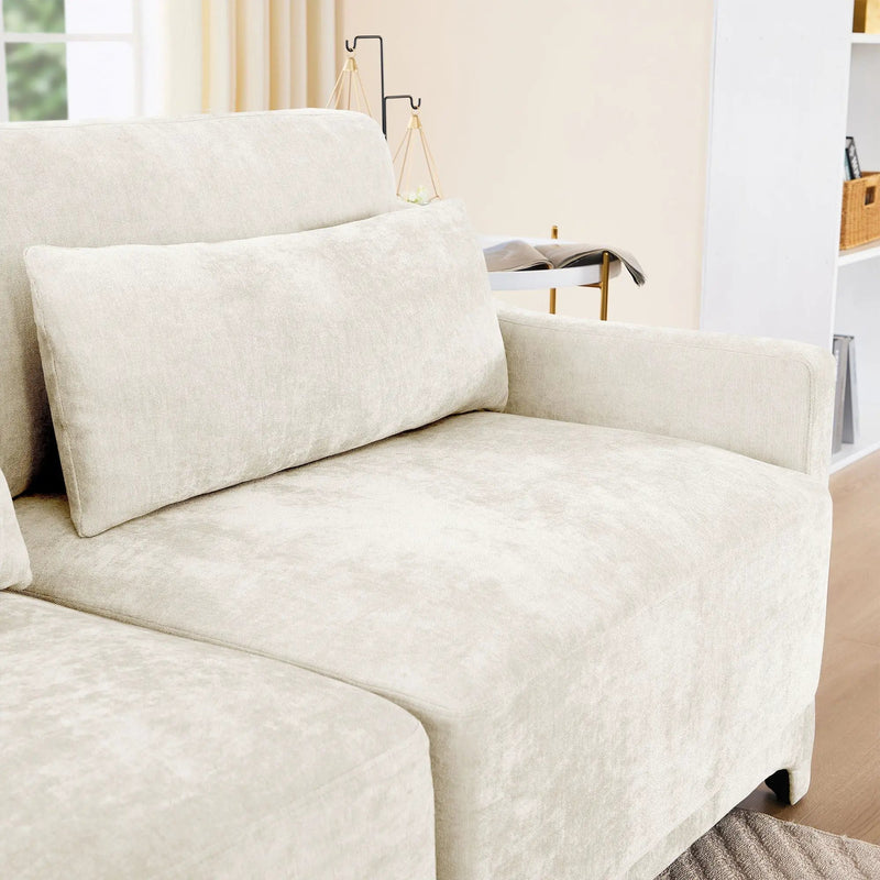Stylish Sofa With Ottoman And Lumbar Pillows, Ergonomic Design by HouseOfZazla