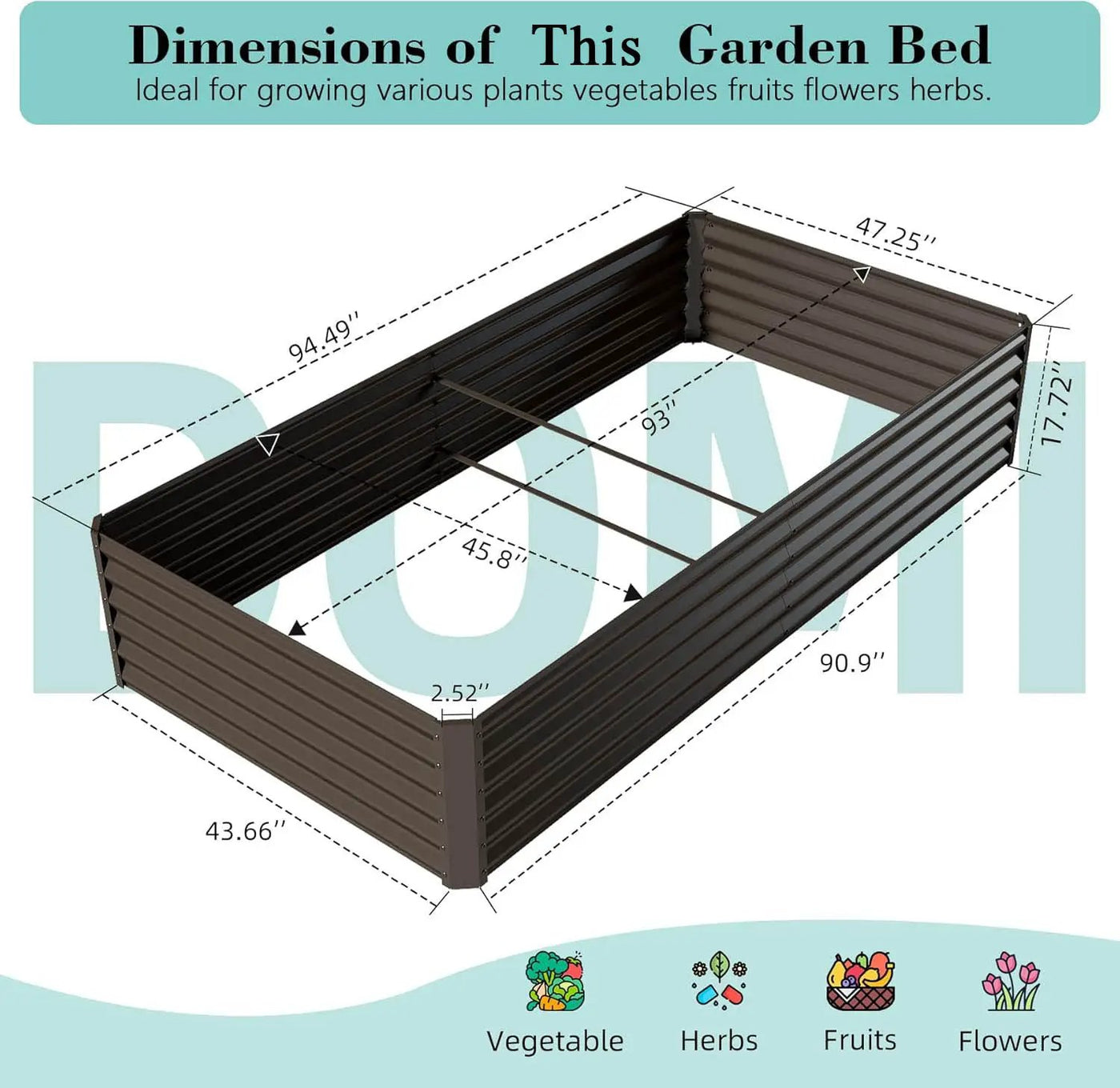 8x4x1.5 ft Galvanized Raised Garden Bed by HouseOfZazla
