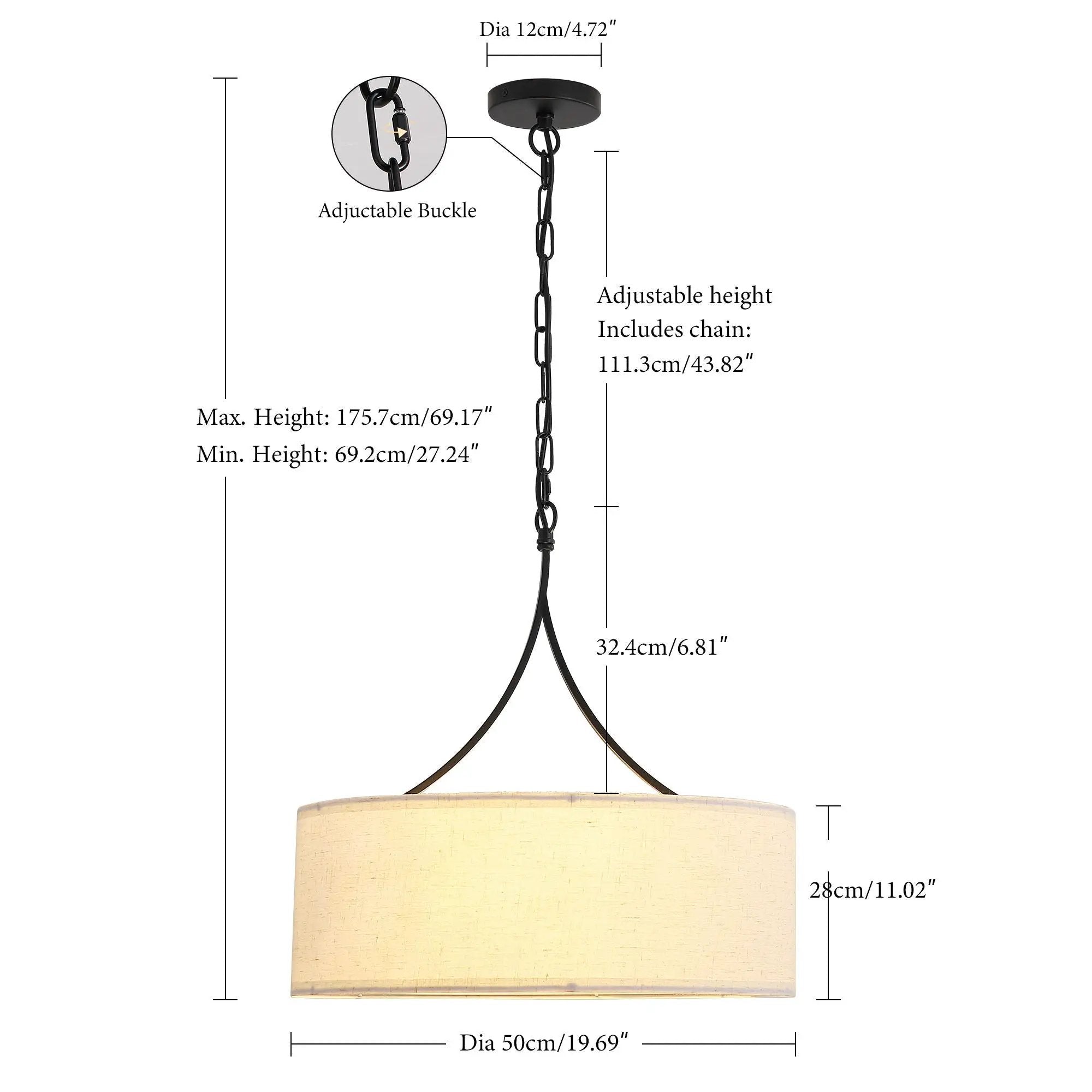 3 Light Drum Pendant Light by Unique Piece Furniture