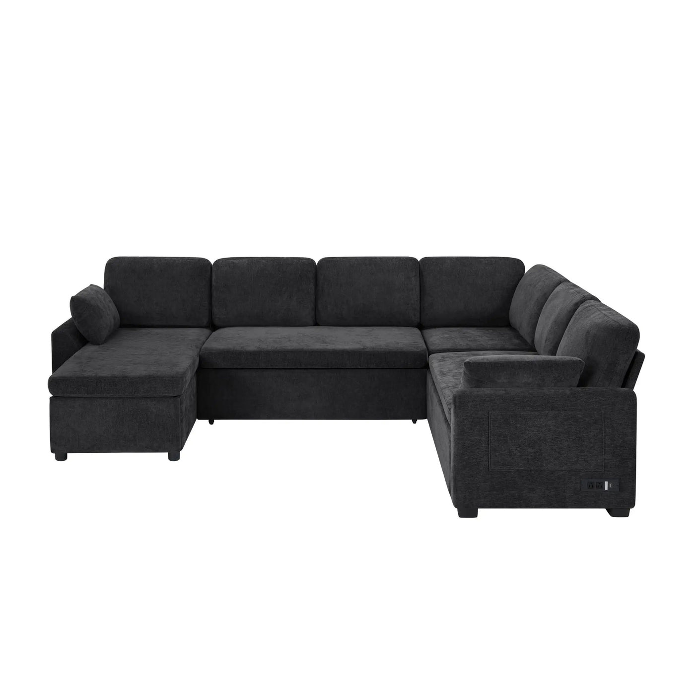 Convertible U-Shaped Sectional Sofa Bed With Reversible Chaise by HouseOfZazla