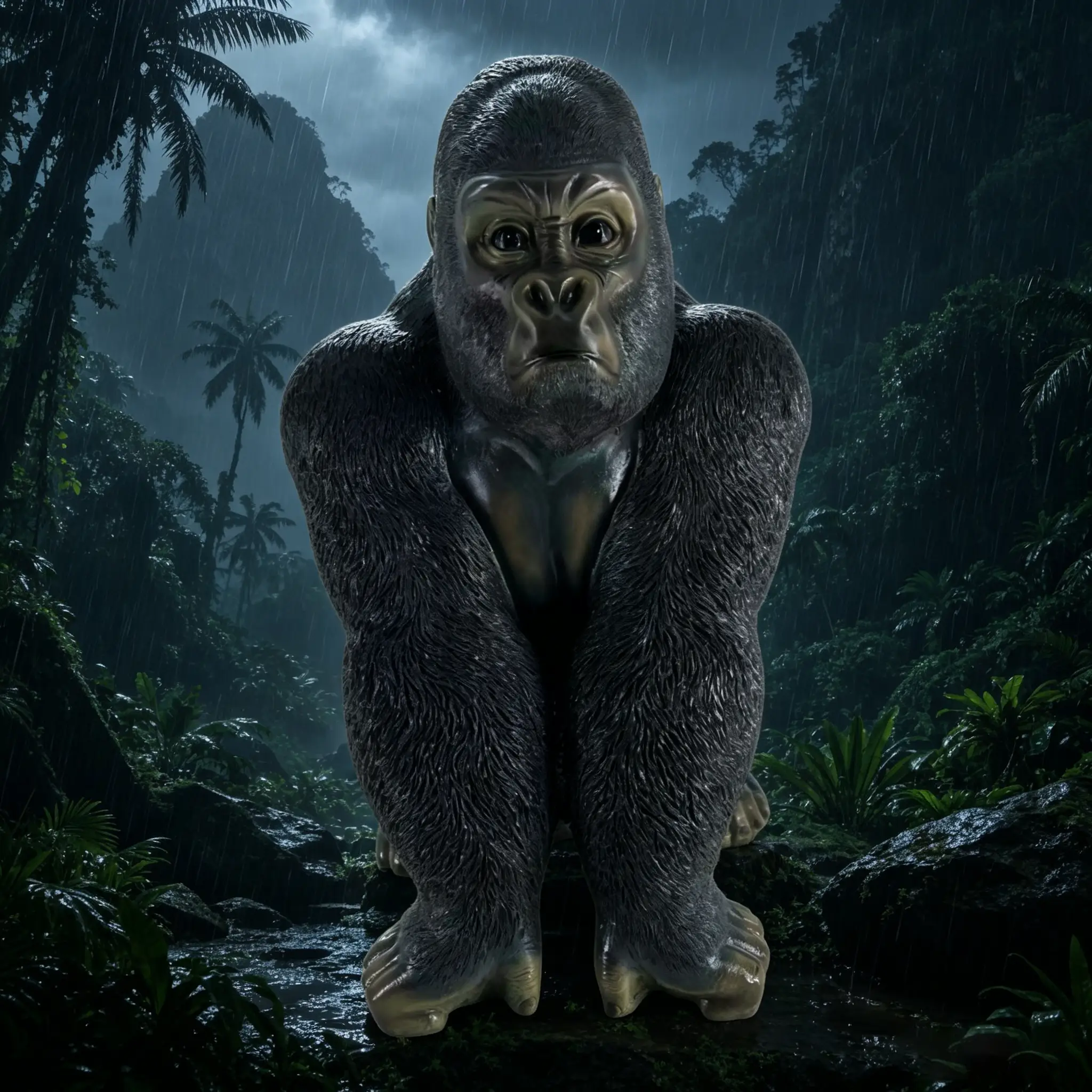 Realistic Silverback Gorilla Figurine by HouseOfZazla