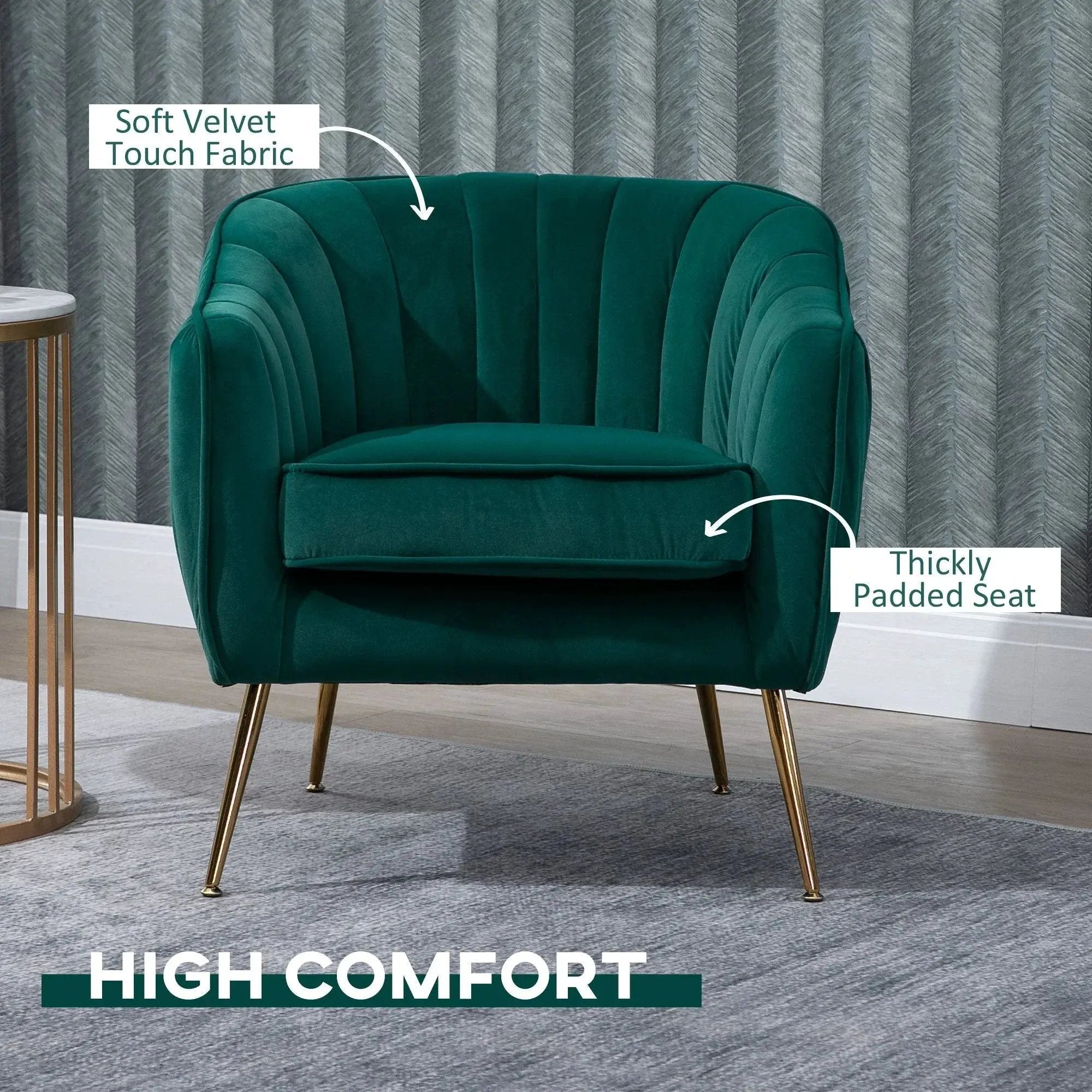 Accent Chair - Luxury Velvet Blue by House Of Avana