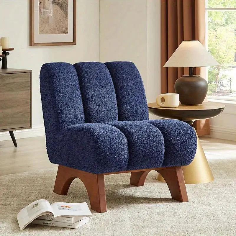 Accent Chair - Sherpa Beige Wooden by House Of Avana