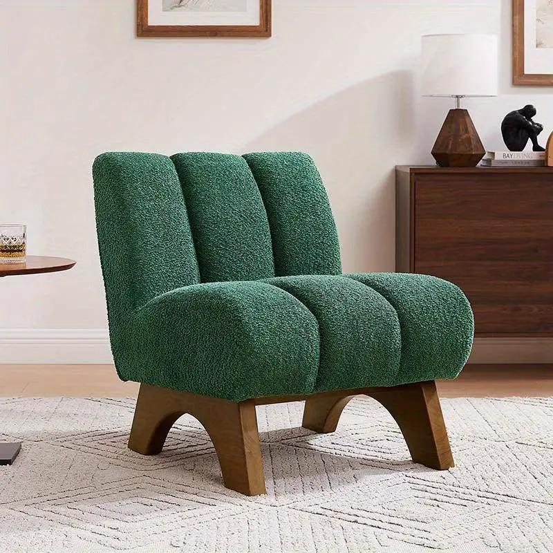 Accent Chair - Sherpa Beige Wooden by House Of Avana
