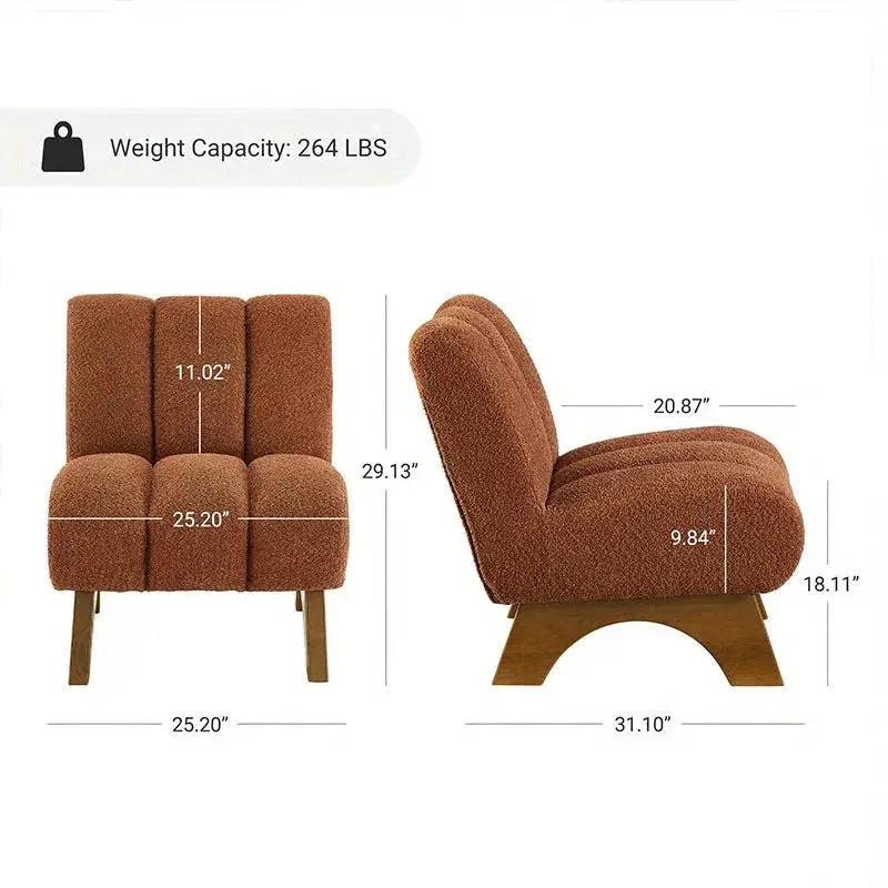Accent Chair - Sherpa Beige Wooden by House Of Avana