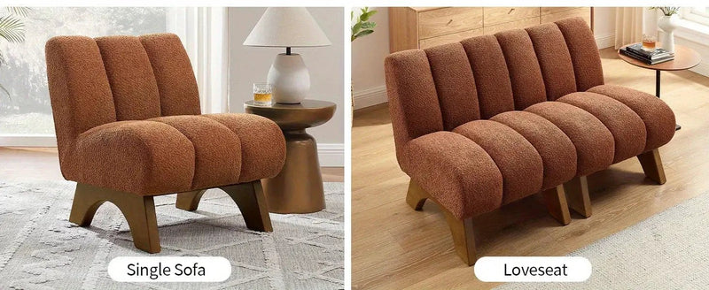 Accent Chair - Sherpa Beige Wooden by House Of Avana