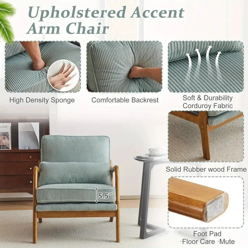 Accent Chair - Striped Blue White by House Of Avana
