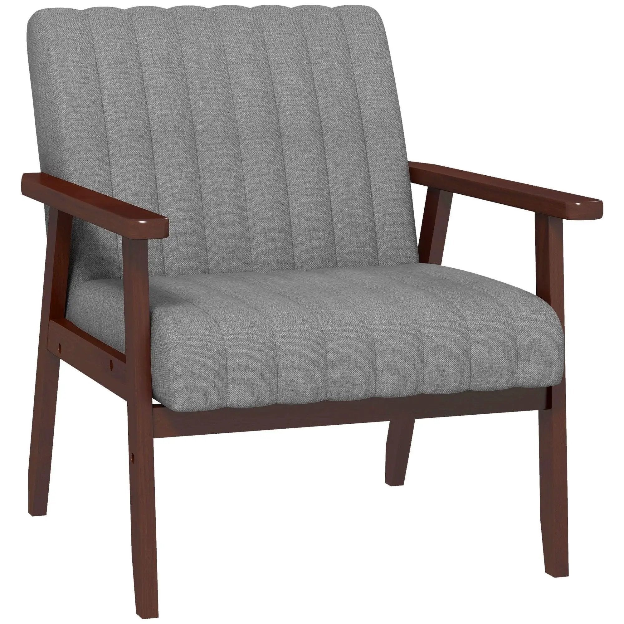 Accent Chair - Tufted Grey Wooden by House Of Avana