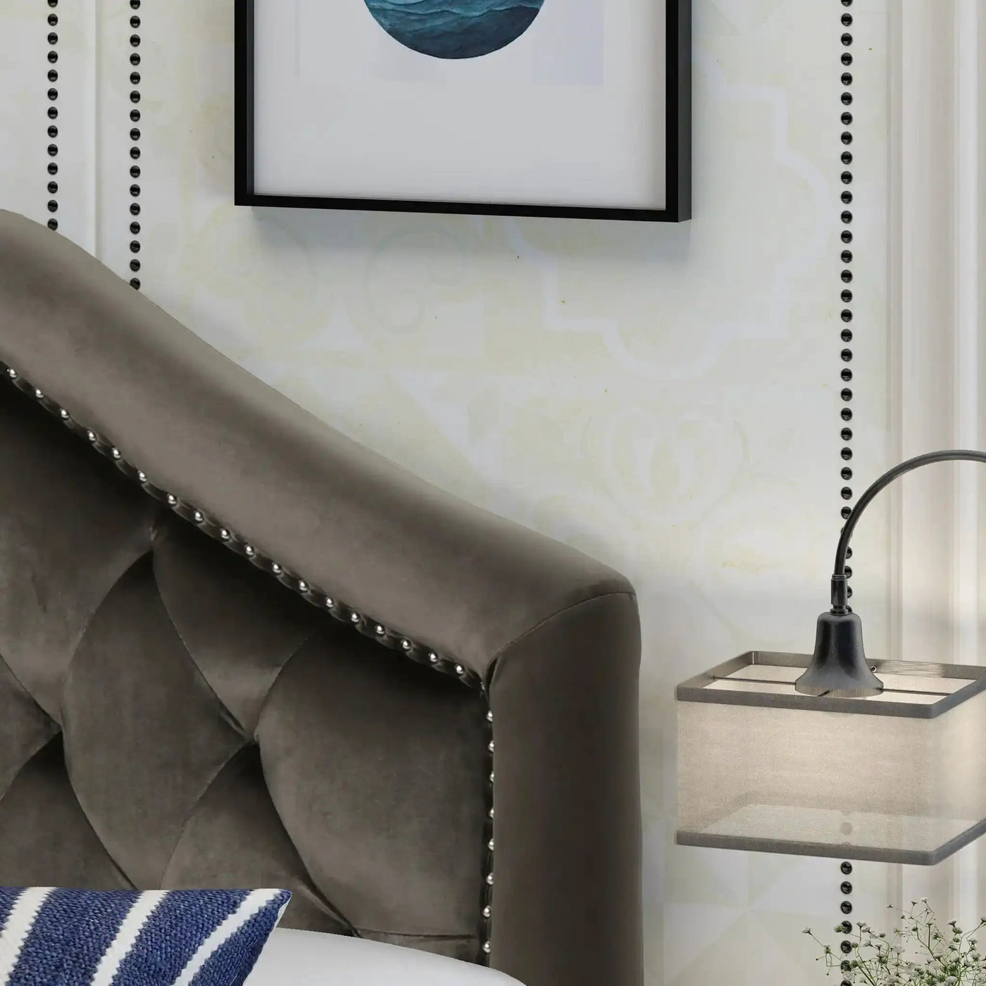 Kaarina Contemporary Tufted Fabric Headboard by HouseOfZazla