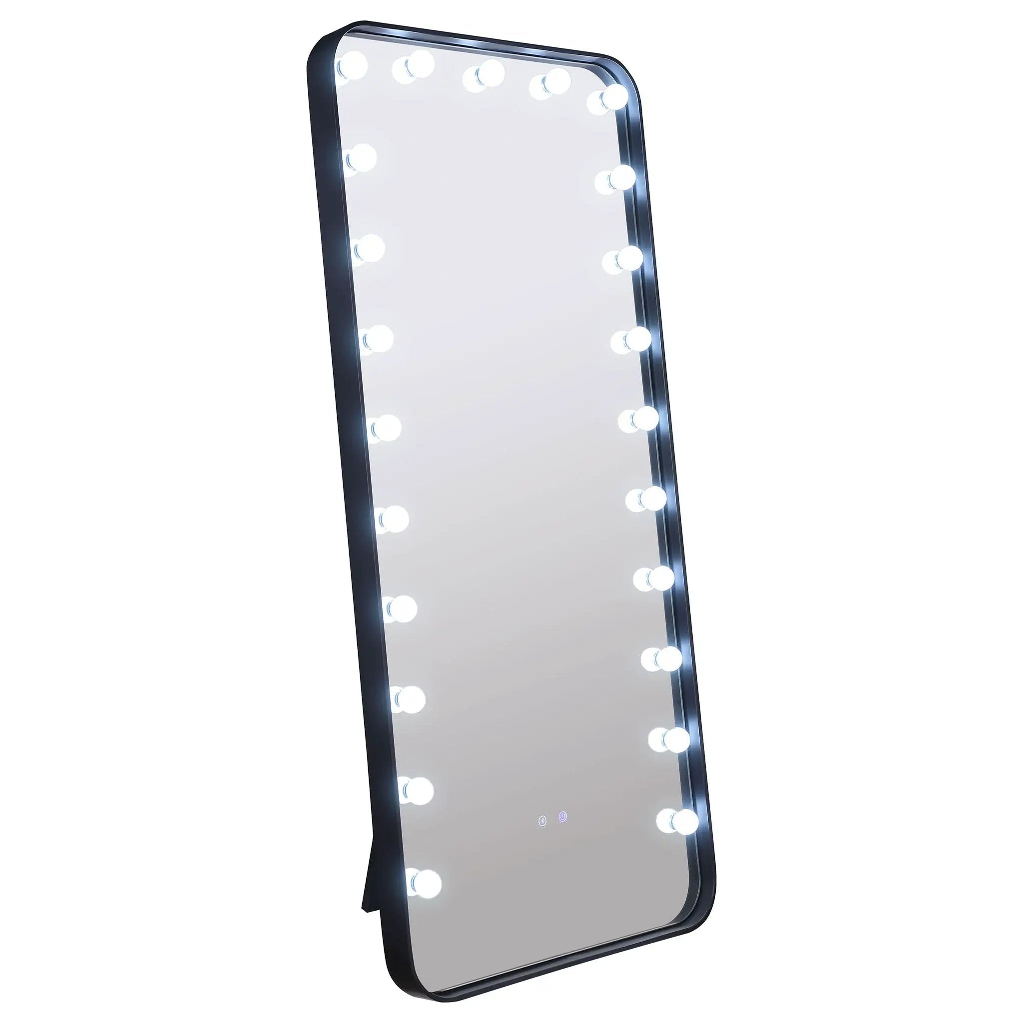 Canton 32 x 71 Inch LED Standing Mirror with Speakers Black by Unique Piece Furniture