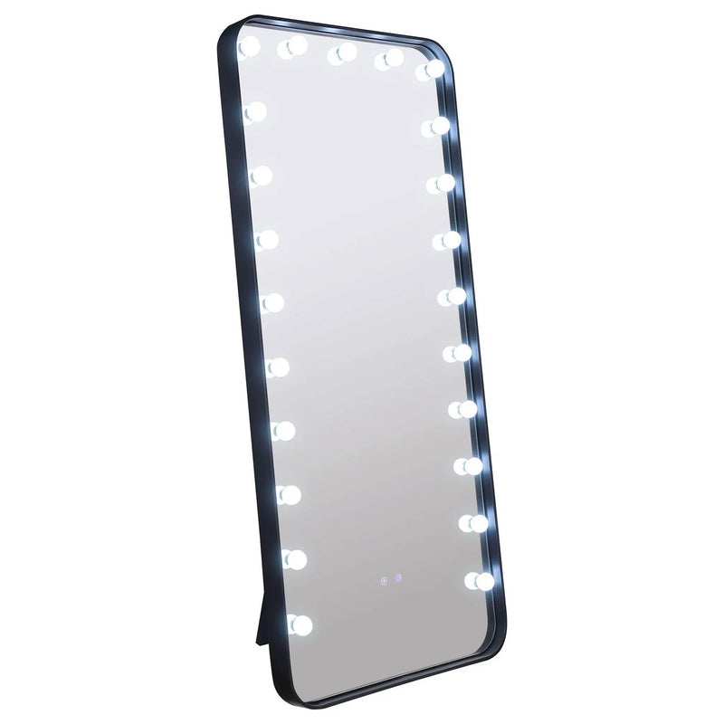 Canton 32 x 71 Inch LED Standing Mirror with Speakers Black by Unique Piece Furniture