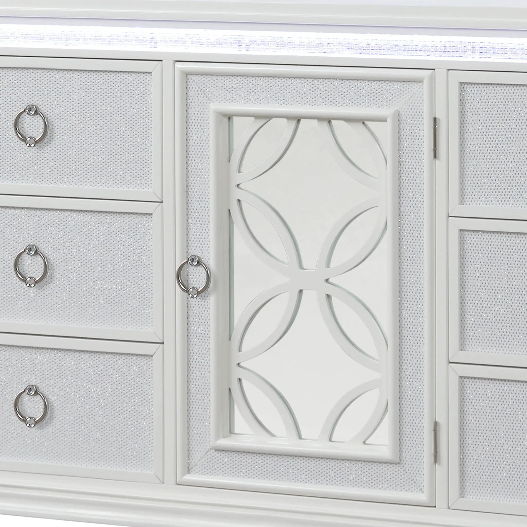 Abigale - 6 Drawer Dresser With LED (Includes Dresser Only, Mirror Not Included) - White by HouseOfZazla