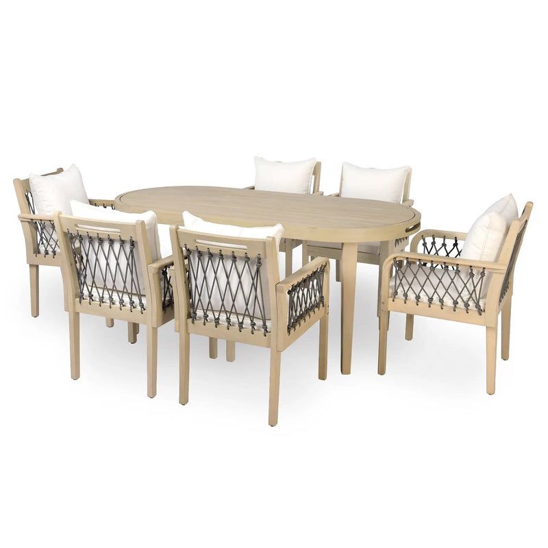 7-Piece Outdoor Acacia Wood Dining Set by HouseOfZazla