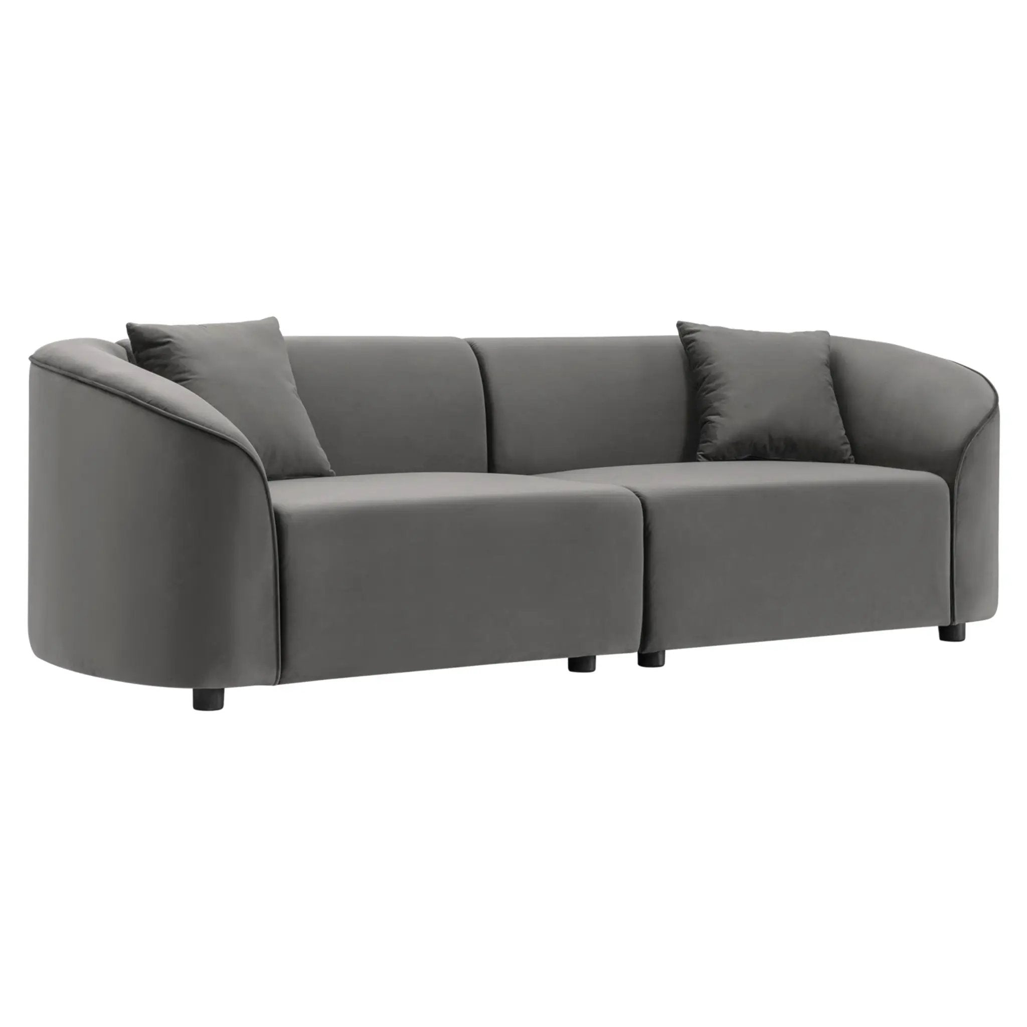 87" Curved Contemporary Sofa in Gray by HouseOfZazla