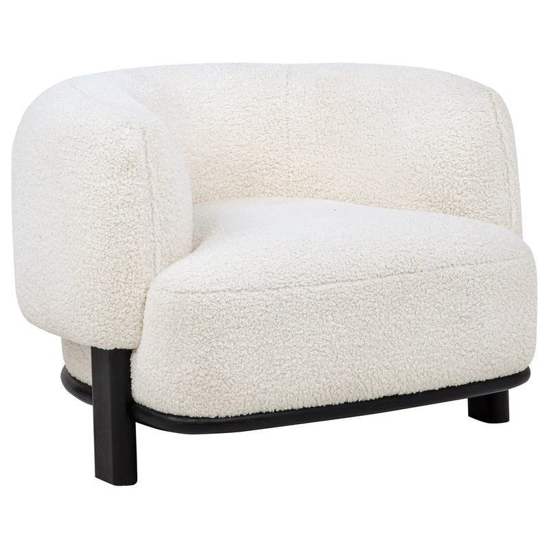 Lawler Upholstered Barrel Back Accent Chair Ivory and Black by Unique Piece Furniture