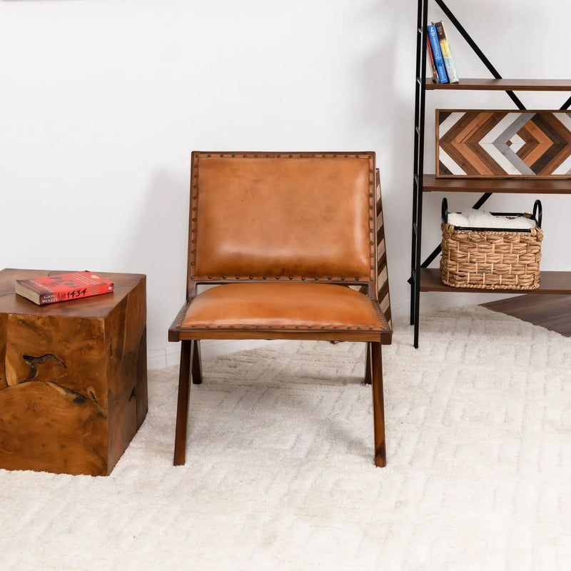 Colin - Lounge Chair - Brown / Tan by HouseOfZazla