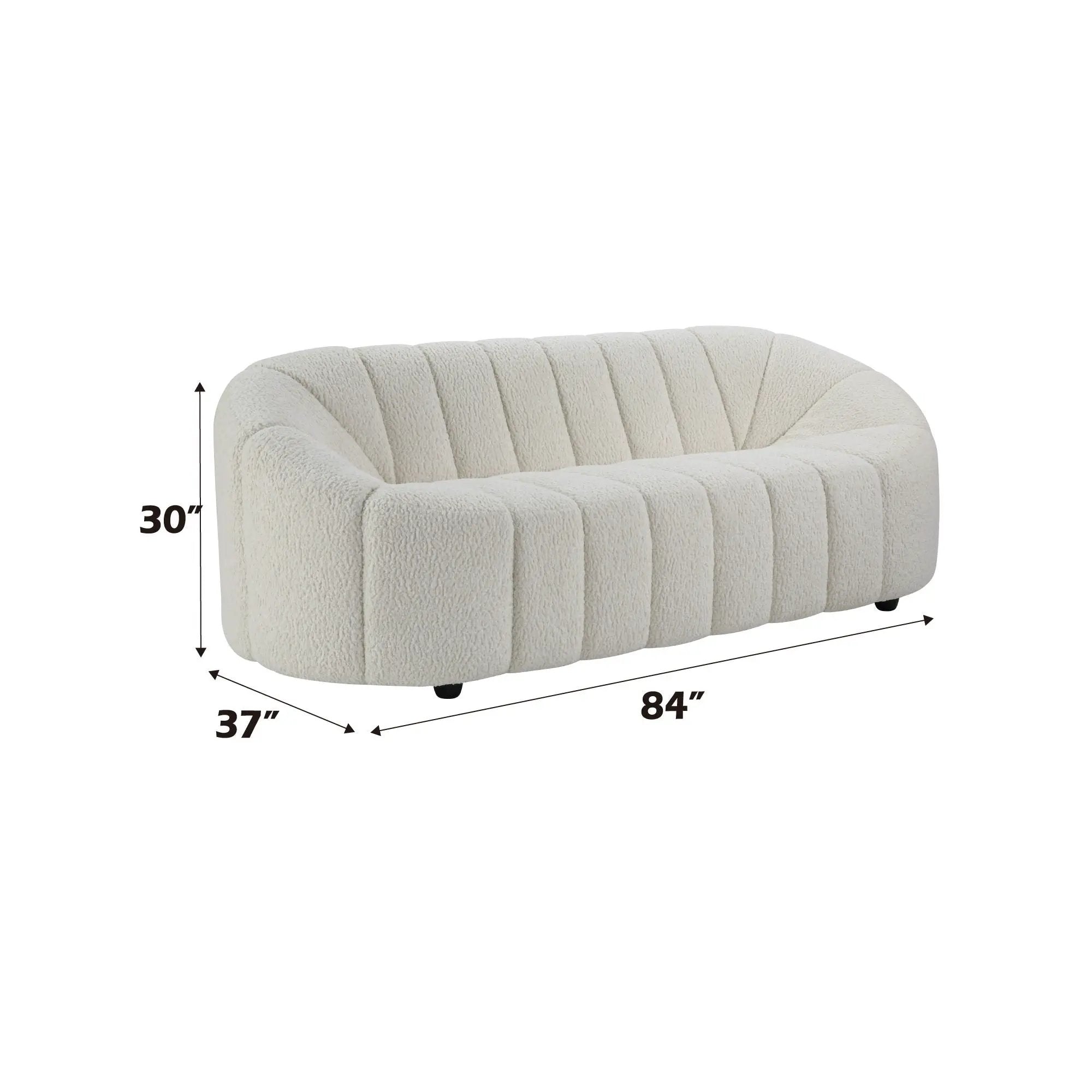 Osmash - Teddy Sherpa Sofa - White by Unique Piece Furniture