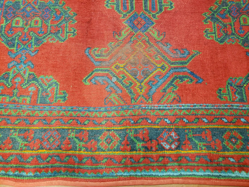 7x11 Turkish Oushak Rug, Vintage Red & Blue Oriental Carpet, Hand Knotted Wool Area Rug 7 x 11, Turkish Sparta Rug, Antique Turkish Rug Nice by Jewel Rugs