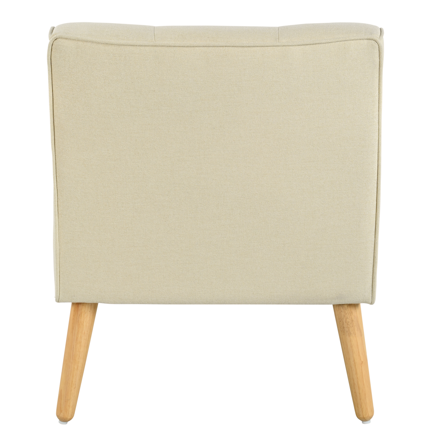 Mid-Century Modern Armchair - Tufted Fabric Accent Chair with Solid Wood Legs by HouseOfZazla