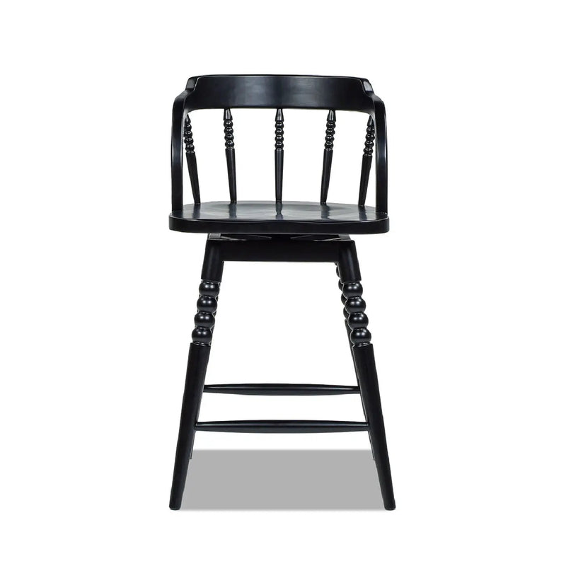 Breda - Turned Bubble Spindle Low Back Counter Stool - Black by Unique Piece Furniture