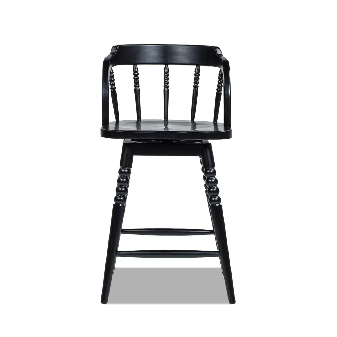 Breda - Turned Bubble Spindle Low Back Counter Stool - Black by HouseOfZazla