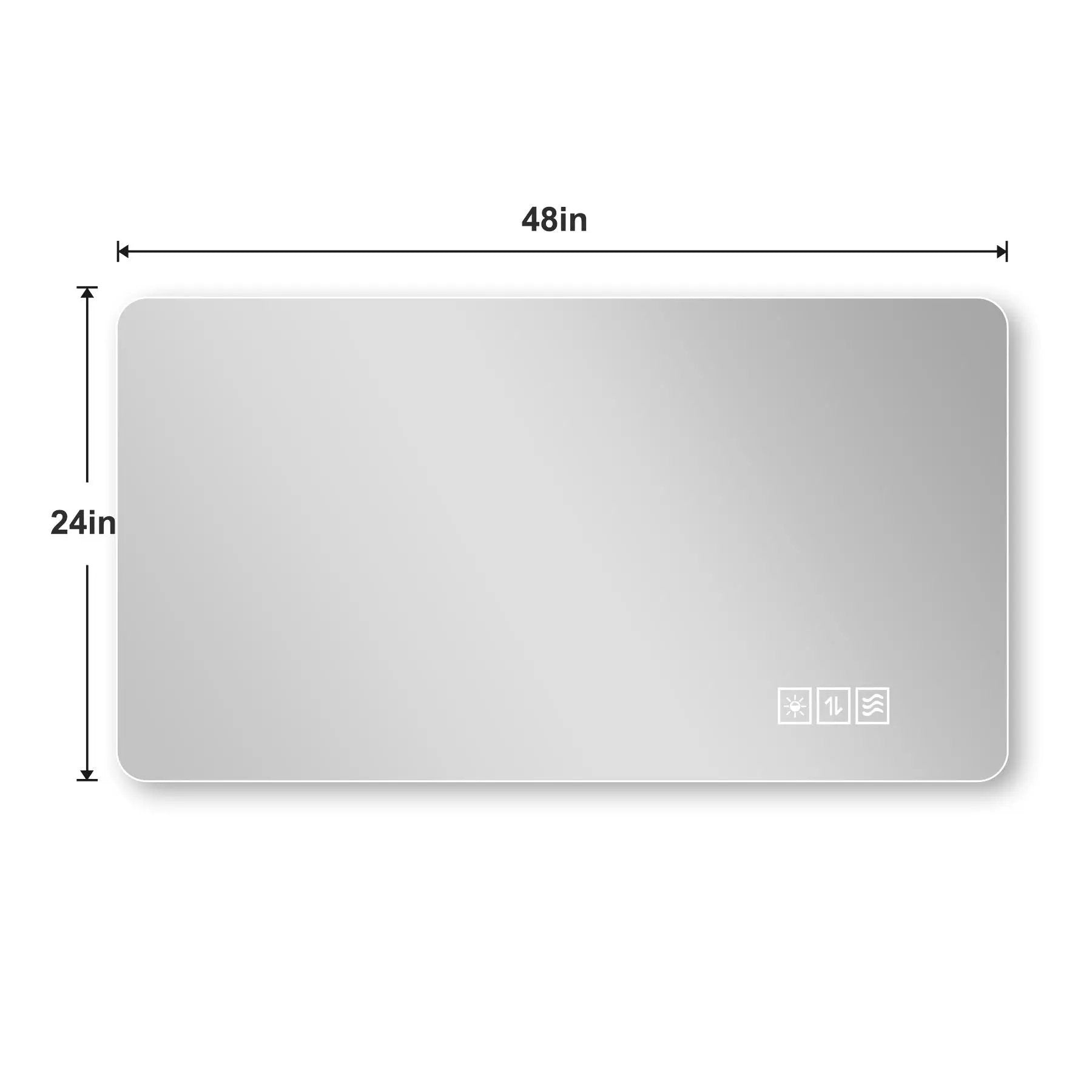 Wall Mounted LED Lighting Mirror With 3 Color Lighting, Dimming, Waterproof, Anti Fog, Touch Switch - Silver by HouseOfZazla