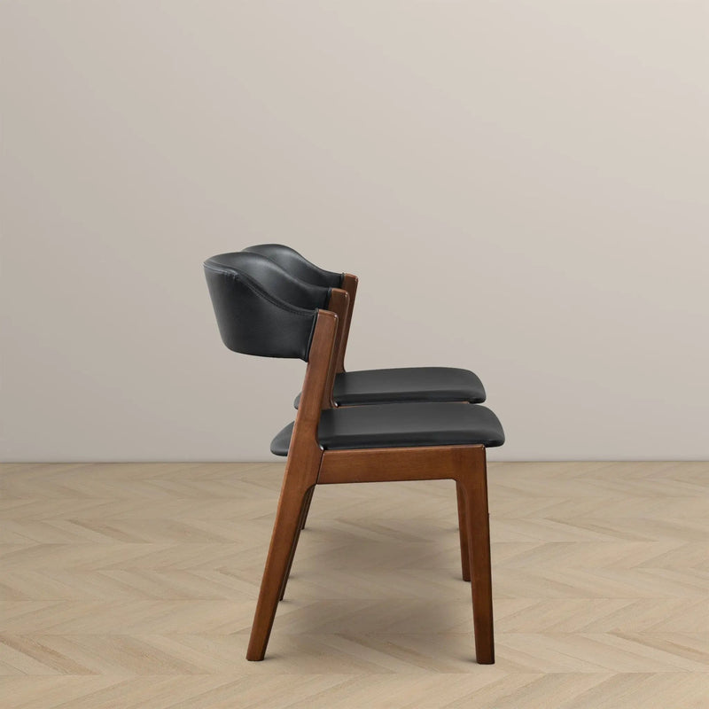 Enzo - Dining Chair (Set of 2) - Black / Brown by HouseOfZazla