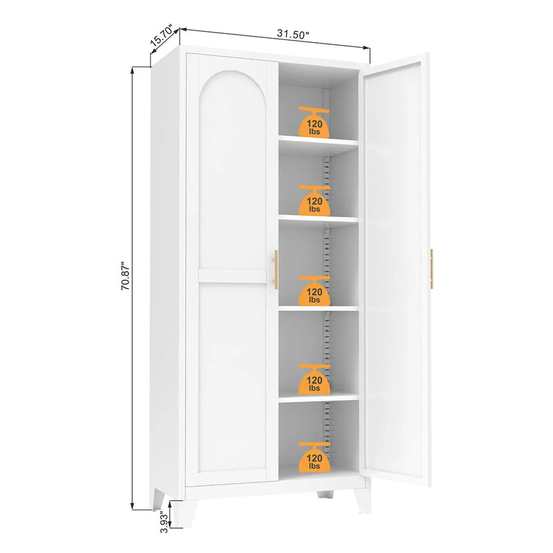 Shapely Doors Cabinet, Metal Storage Cabinet With Doors And Adjustable Shelves by HouseOfZazla
