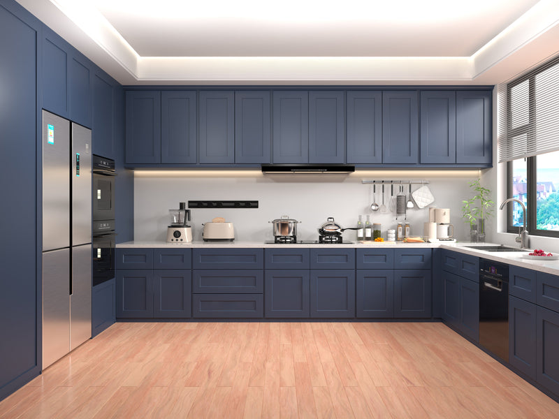 Shaker RTA 30" Kitchen Sink Base Cabinet, Painted Navy Blue by HouseOfZazla