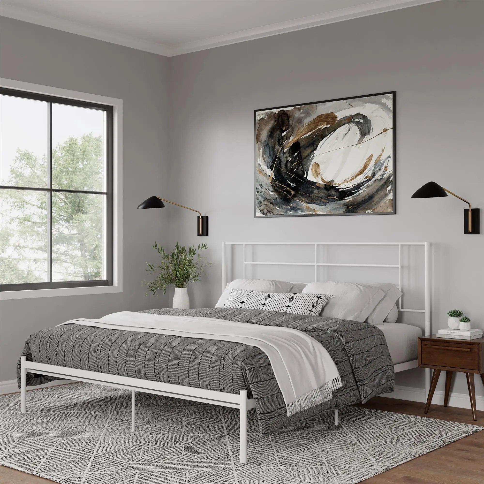 Praxis - King Bed With Simple Headboard - White by Unique Piece Furniture