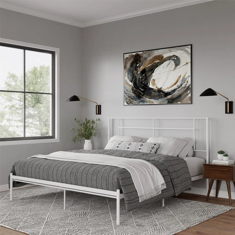 Praxis - King Bed With Simple Headboard - White by Unique Piece Furniture