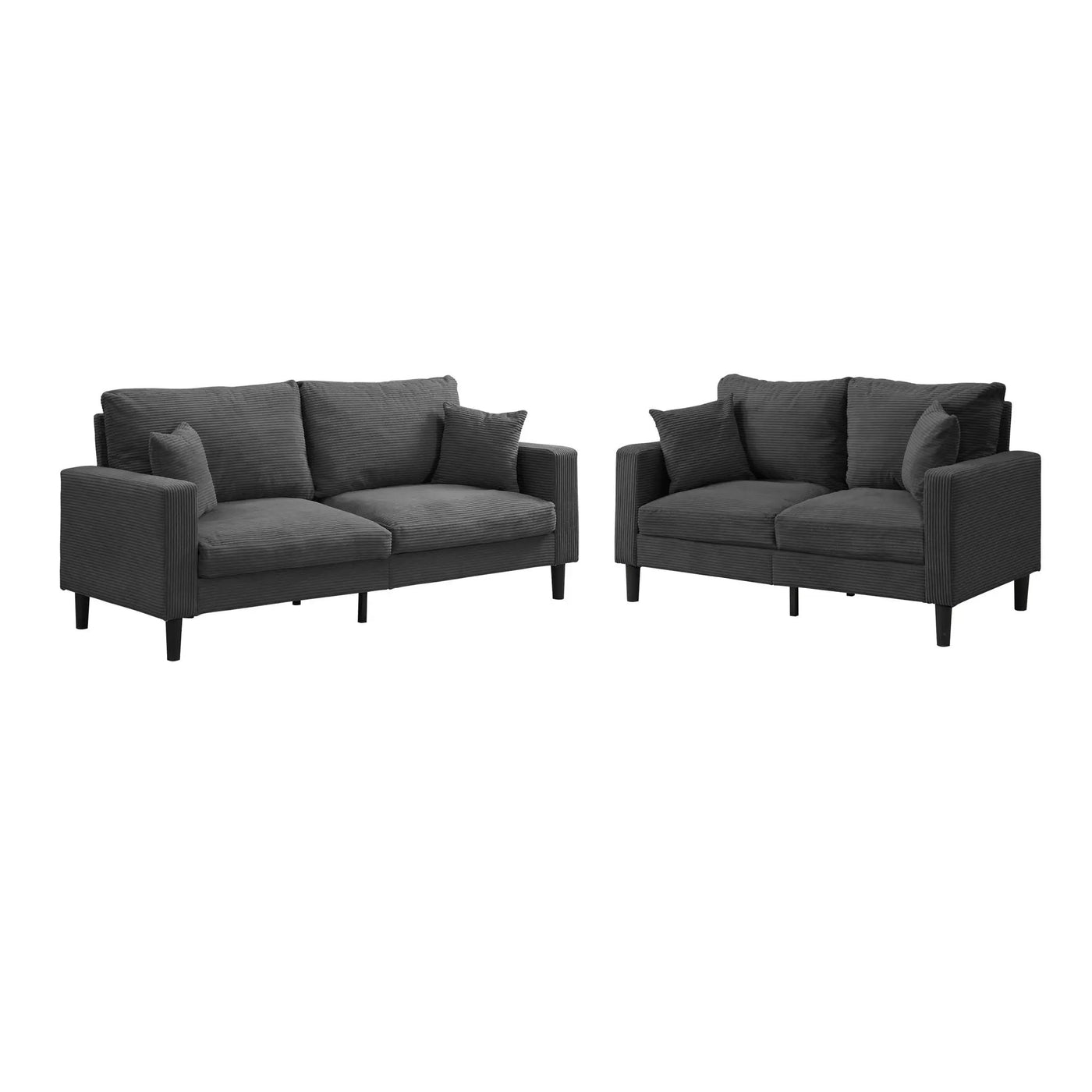 Modern Upholstered 2 Piece Sofa Set With 3 Seater And 2 Seater by HouseOfZazla