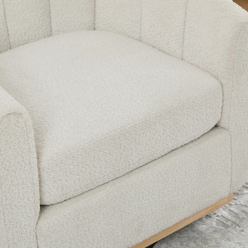 360 Degrees Swivel Upholstered Barrel Armchair For Living Room - Ivory by HouseOfZazla