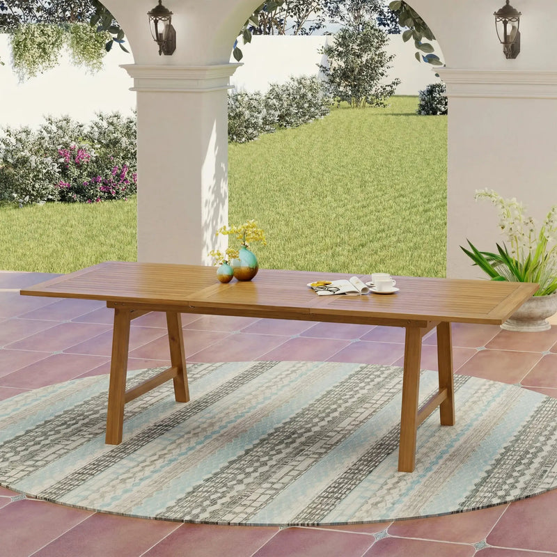 Extendable Acacia Wood Outdoor Dining Table by HouseOfZazla