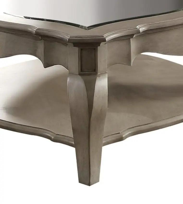 Chelmsford - Clear Glass Coffee Table - Taupe by Unique Piece Furniture