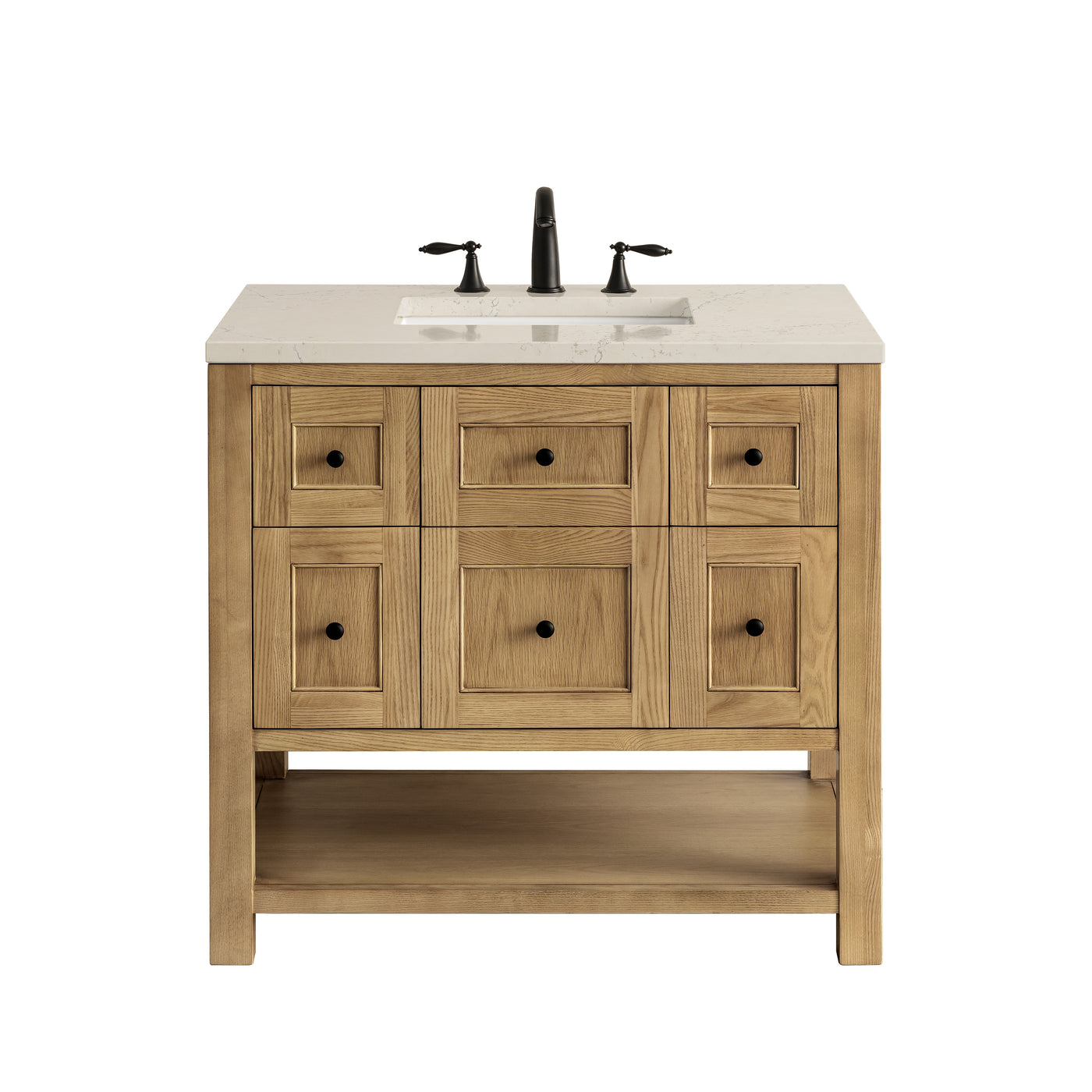 James Martin Breckenridge 36" Single Bathroom Vanity, Light Natural Oak with Siberian countertop