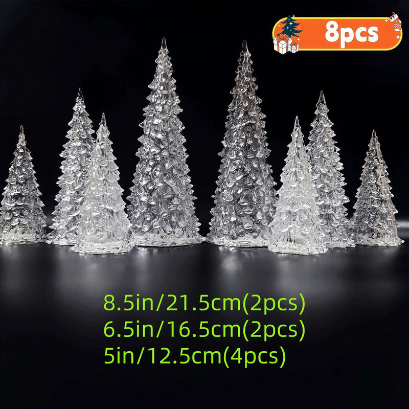 Acrylic Christmas Decor Set of 3 with String Lights by House Of Avana