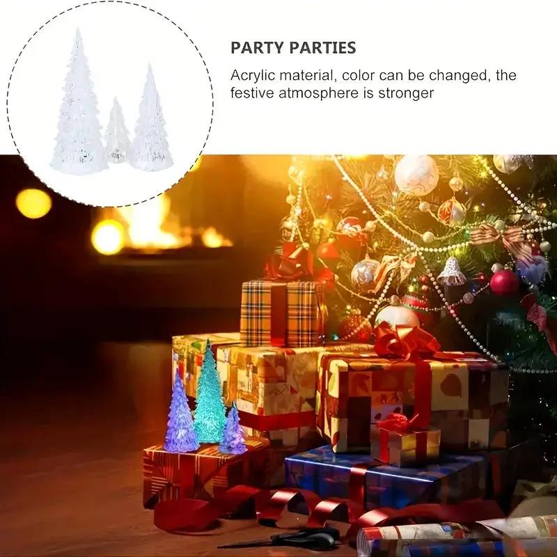 Acrylic Christmas Decor Set of 3 with String Lights by House Of Avana