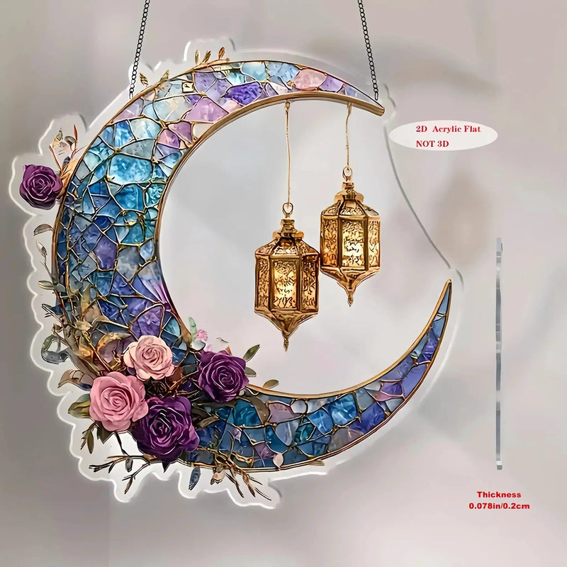 Acrylic Sun Catcher - Double-Sided Crescent Moon by House Of Avana
