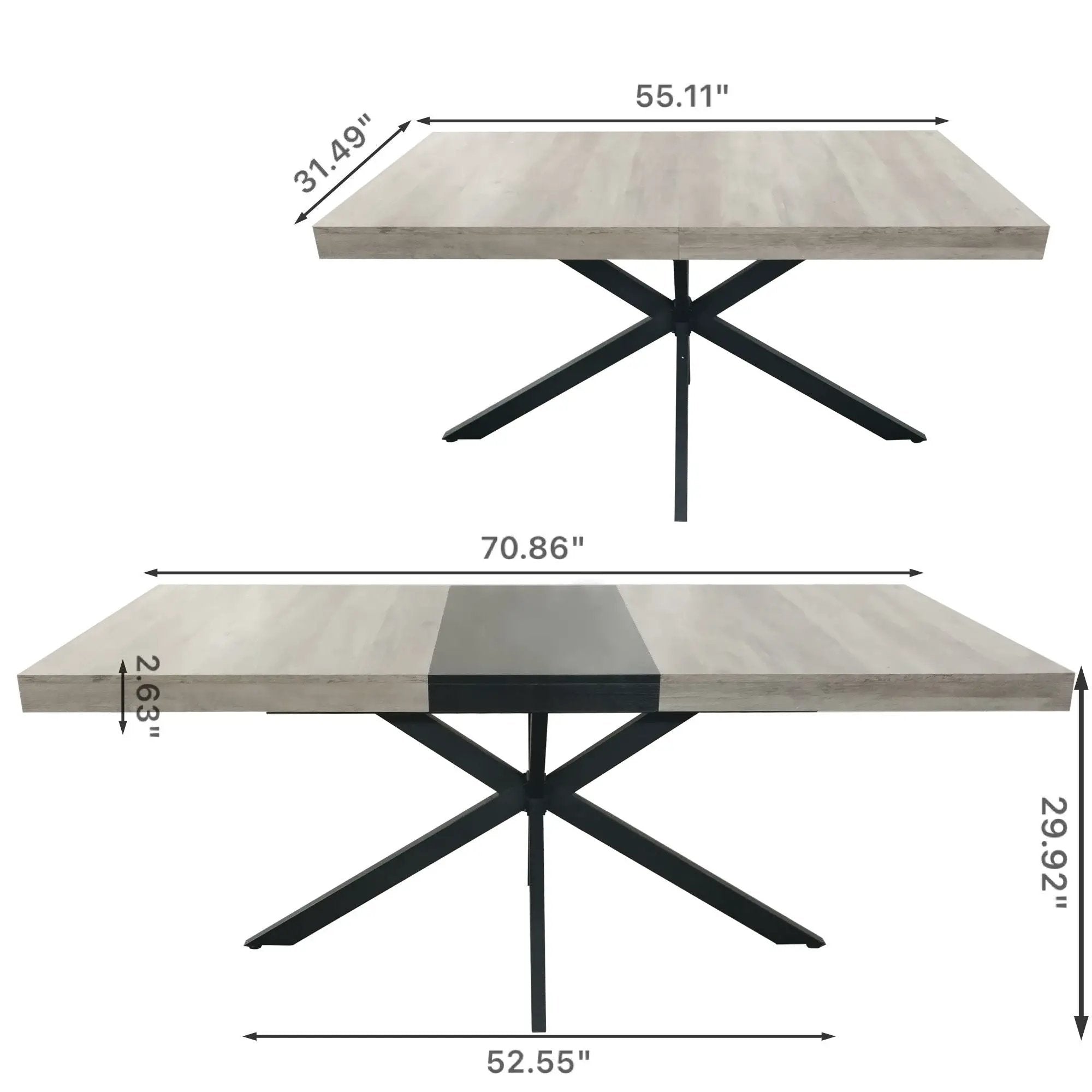 Retro Rectangular Stretch Dining Table With Embossed Center Plate by Unique Piece Furniture