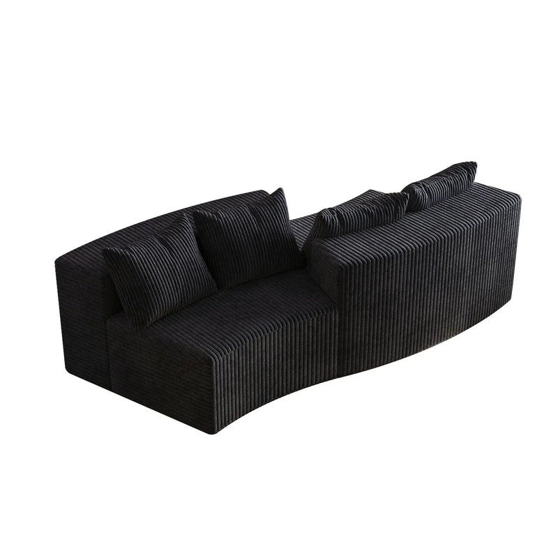 Curved Sectional Sofa With 4 Pillows, Modular Semi Circular Design by HouseOfZazla