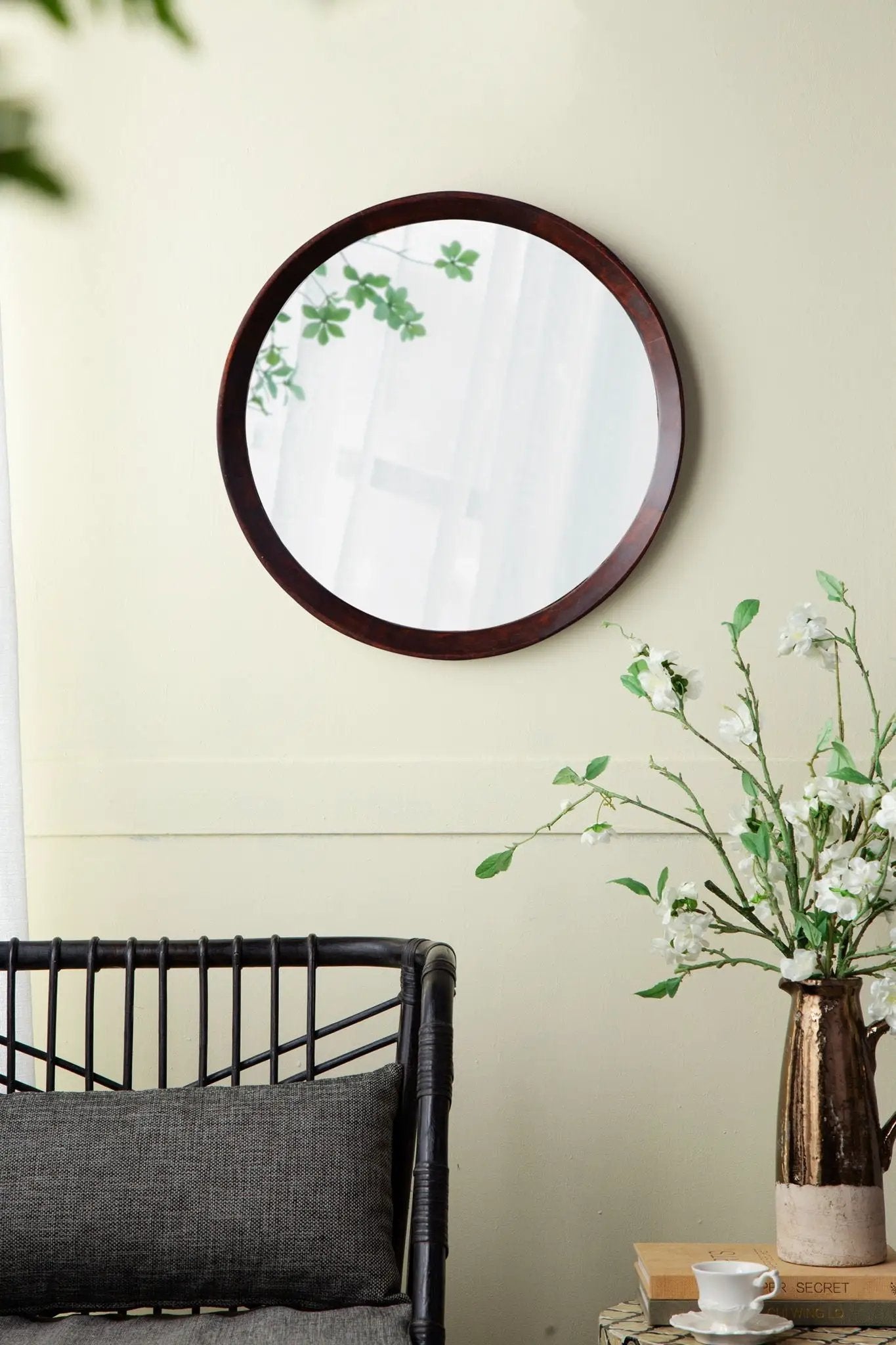 Transitional Decor Style Wall Mirror Decor With Frame For Bathroom by HouseOfZazla