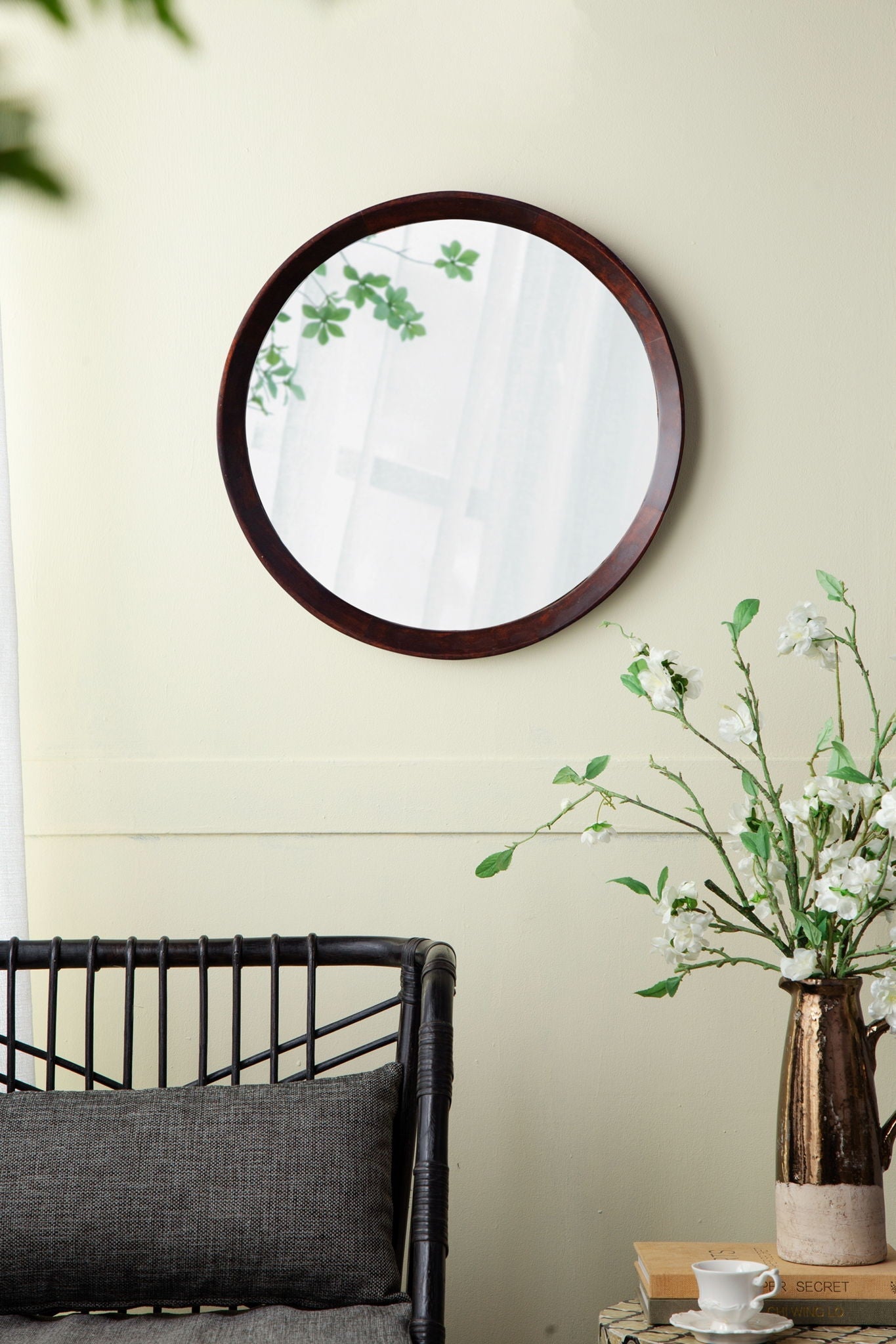 Transitional Decor Style Wall Mirror Decor With Frame For Bathroom by HouseOfZazla